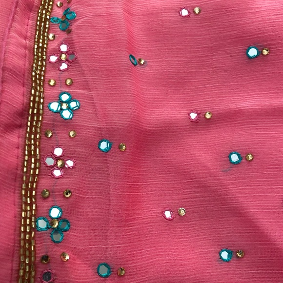 Beautiful crimson Red crape saree - Picture 8 of 15